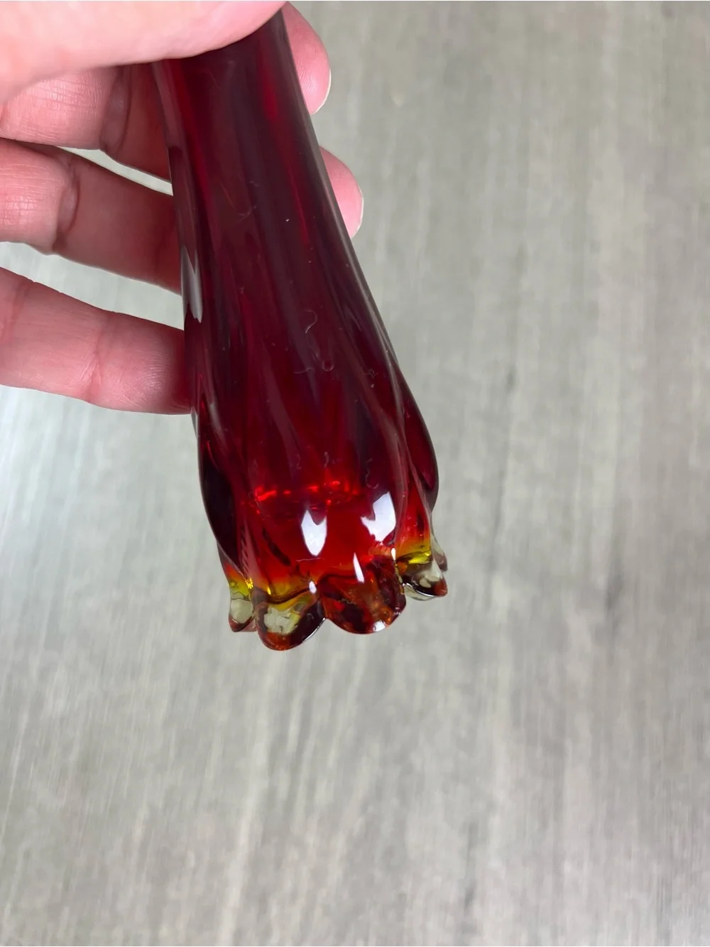 Fostoria Ruby Red Swung Glass Vase 7
